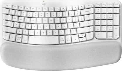 (LS) Logitech Ergo Series Wave Keys Wireless Ergonomic Keyboard (Off-white) - Keyboards