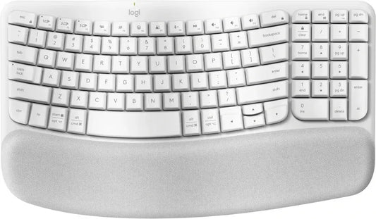 (LS) Logitech Ergo Series Wave Keys Wireless Ergonomic Keyboard (Off-white) - Keyboards