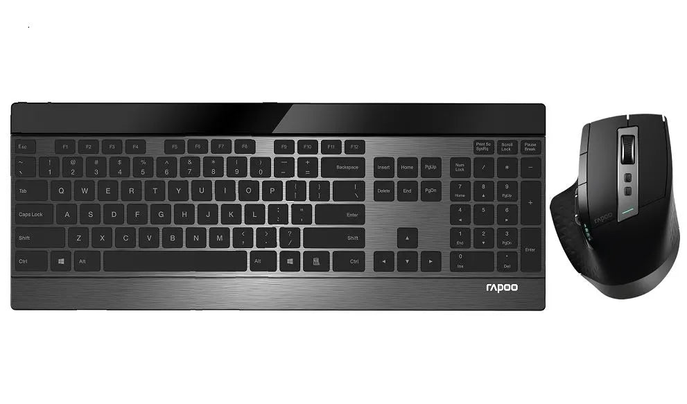 RAPOO 9900M Multi-mode Wireless Ultra-slim Keyboard  Mouse - Bluetooth 4.0, 2.4G Multi-Mode Switc...