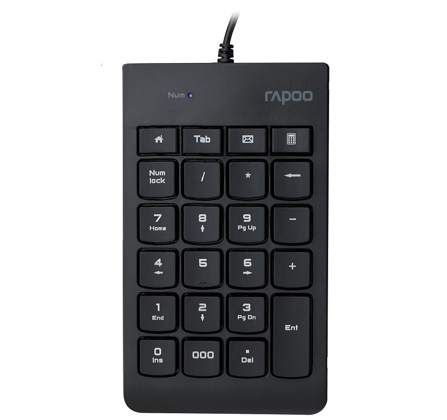 RAPOO K10 Wired Numeric NumberPad Keyboard -  Spill Resistant Design, Laser Carved Keycap, Spill...