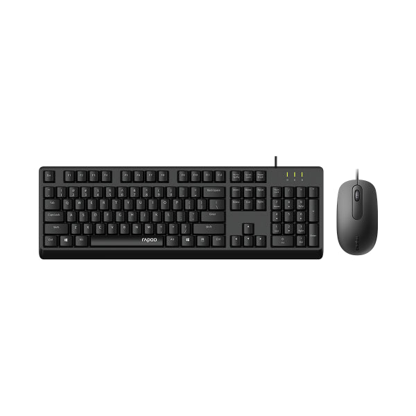 RAPOO X130pro - Wired Keyboard and Mice Combo Black with Spill Resistant / 1000dpi Optical Busine...