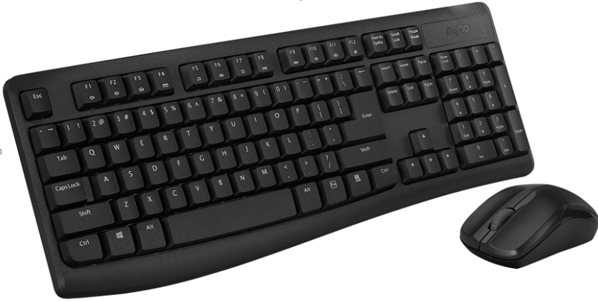RAPOO X1800Pro Wireless Mouse  Keyboard Combo - 2.4G, 10M Range, Optical, Long Battery, Spill-Res...