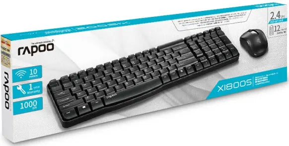 RAPOO X1800S 2.4GHz Wireless Optical Keyboard Mouse Combo Black - 1000DPI Nano - Keyboards - Image 2