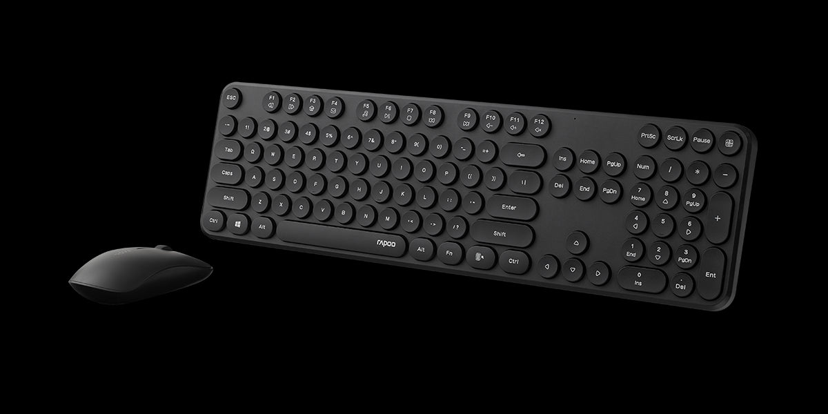 RAPOO Wireless Stylish, Spill-Resistant, Retro Style Round Key, 1000DPI, 2.4G Connection, 10M Ran... - Image 2