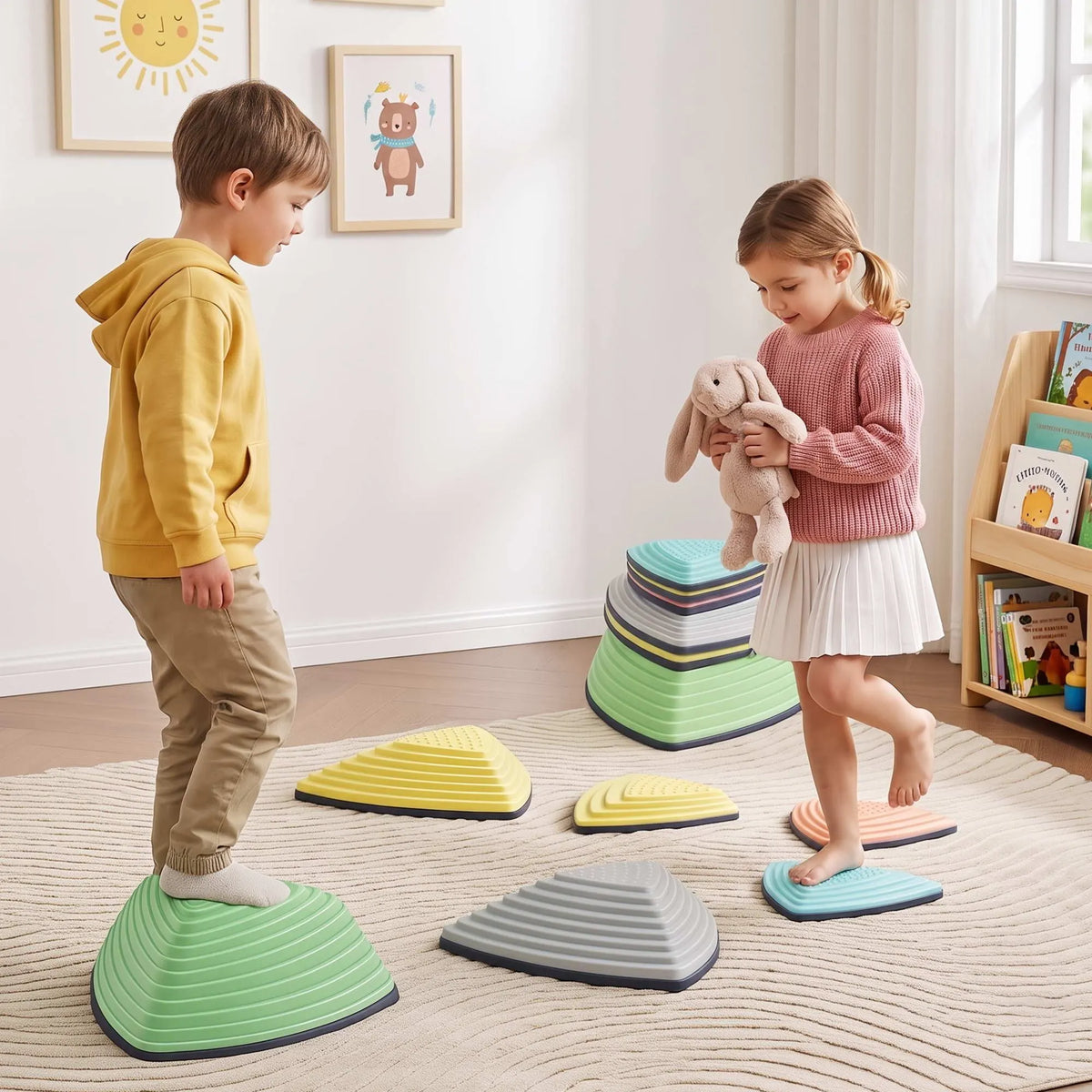 Keezi Kids Stepping Stones 6PCS Balance Stones Indoor Outdoor Toy