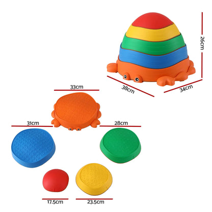 Keezi Kids Stepping Stones Balance Stone Set Crab Indoor Outdoor 5PCS - Image 2