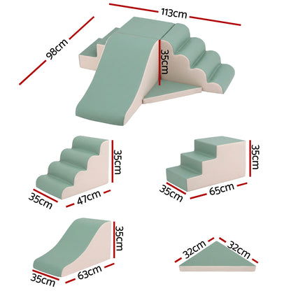 Keezi Kids Climbing Blocks 4-Piece Foam Toddler Playset Soft Indoor Climbing Toy Rocker - Image 2