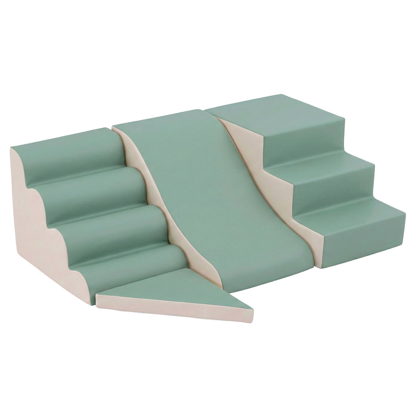 Keezi Kids Climbing Blocks 4-Piece Foam Toddler Playset Soft Indoor Climbing Toy Rocker - Image 3