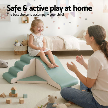 Keezi Kids Climbing Blocks 4-Piece Foam Toddler Playset Soft Indoor Climbing Toy Rocker - Image 4
