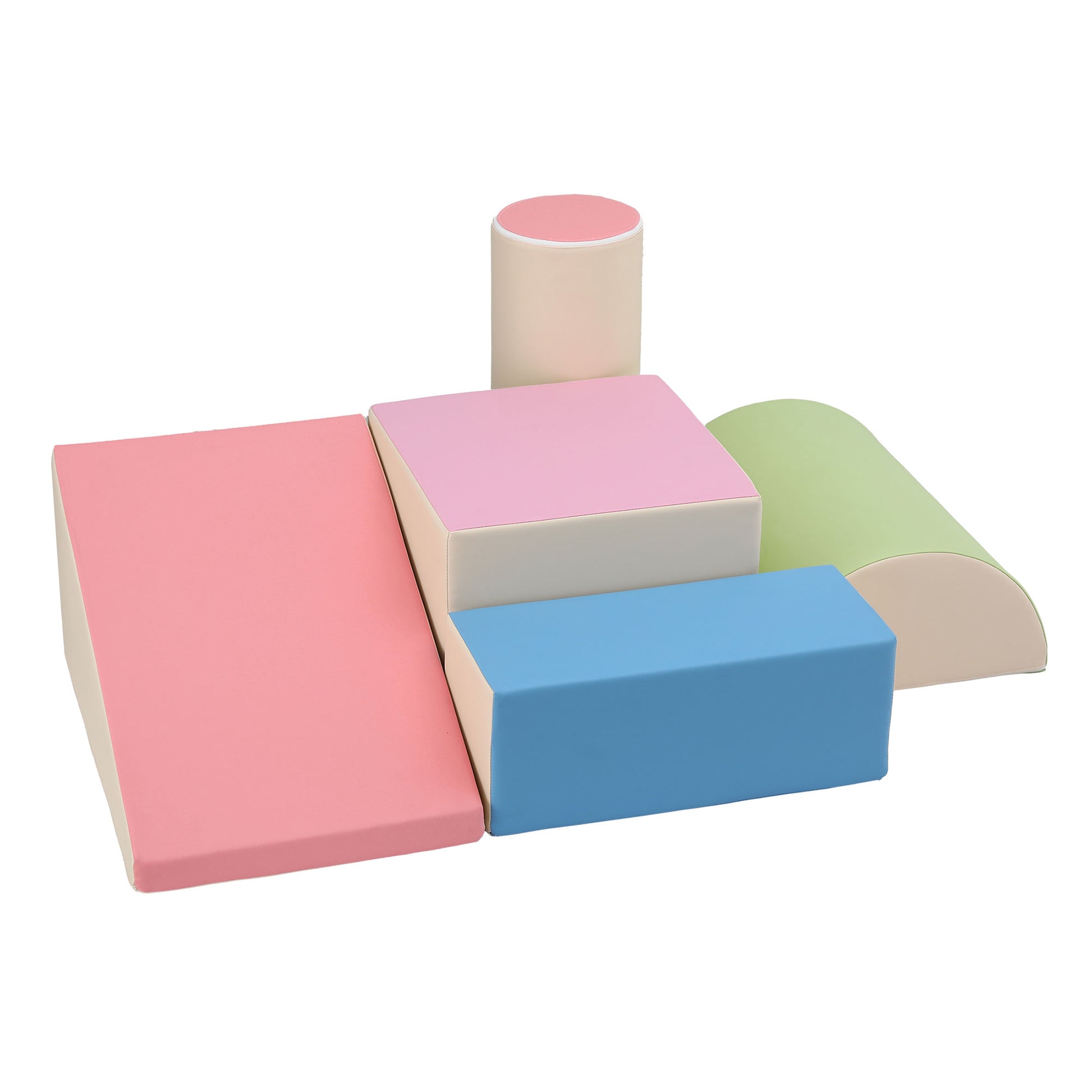 Keezi Kids Climbing Blocks 5-Piece Foam Toddler Playset Soft Indoor Climbing Toy Rocker  - Image 3