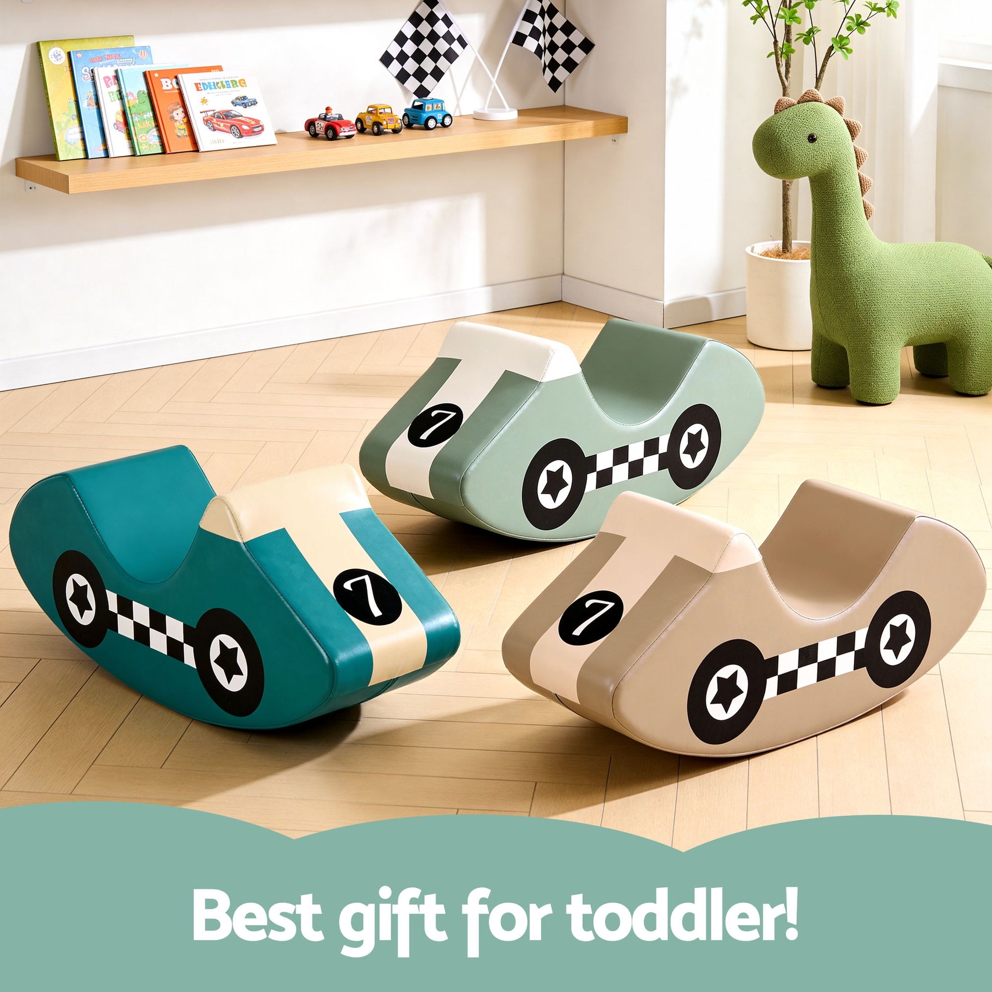 Keezi Kids Climbing Blocks 3Pcs Foam Toddler Playset Soft Indoor Climbing Toy Rocker - Image 4