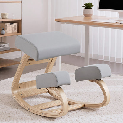 Artiss Kneeling Chair Ergonomic Posture Chair with Memory Foam Balance Stool for Home Office Gaming 120kg Weight Capacity Gray - Image 7