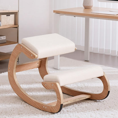 Artiss Kneeling Chair Ergonomic Posture Chair with Memory Foam Balance Stool for Home Office Gaming 120kg Weight Capacity Beige - Image 7