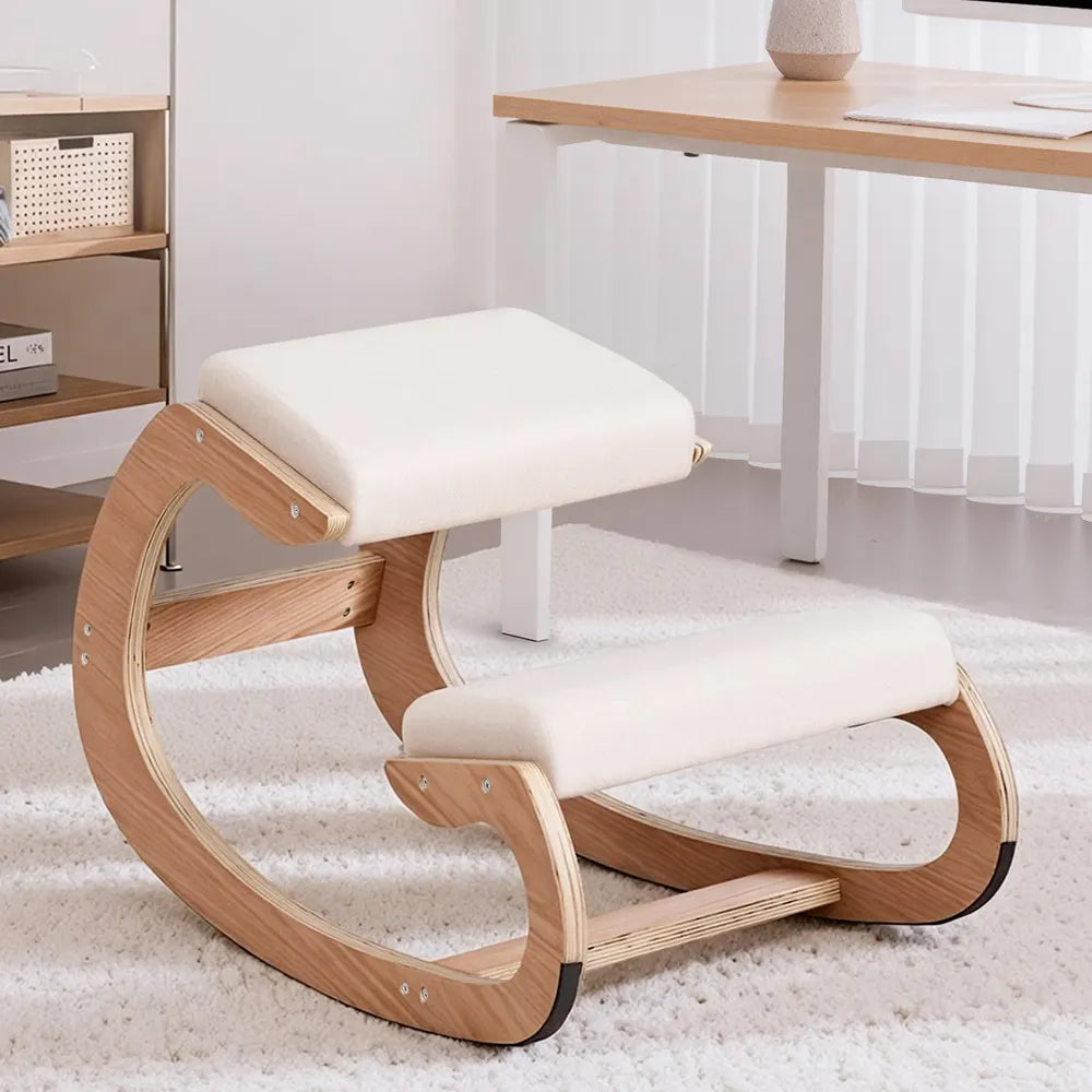Artiss Kneeling Chair Ergonomic Posture Chair with Memory Foam Balance Stool for Home Office Gaming 120kg Weight Capacity Beige - Image 7