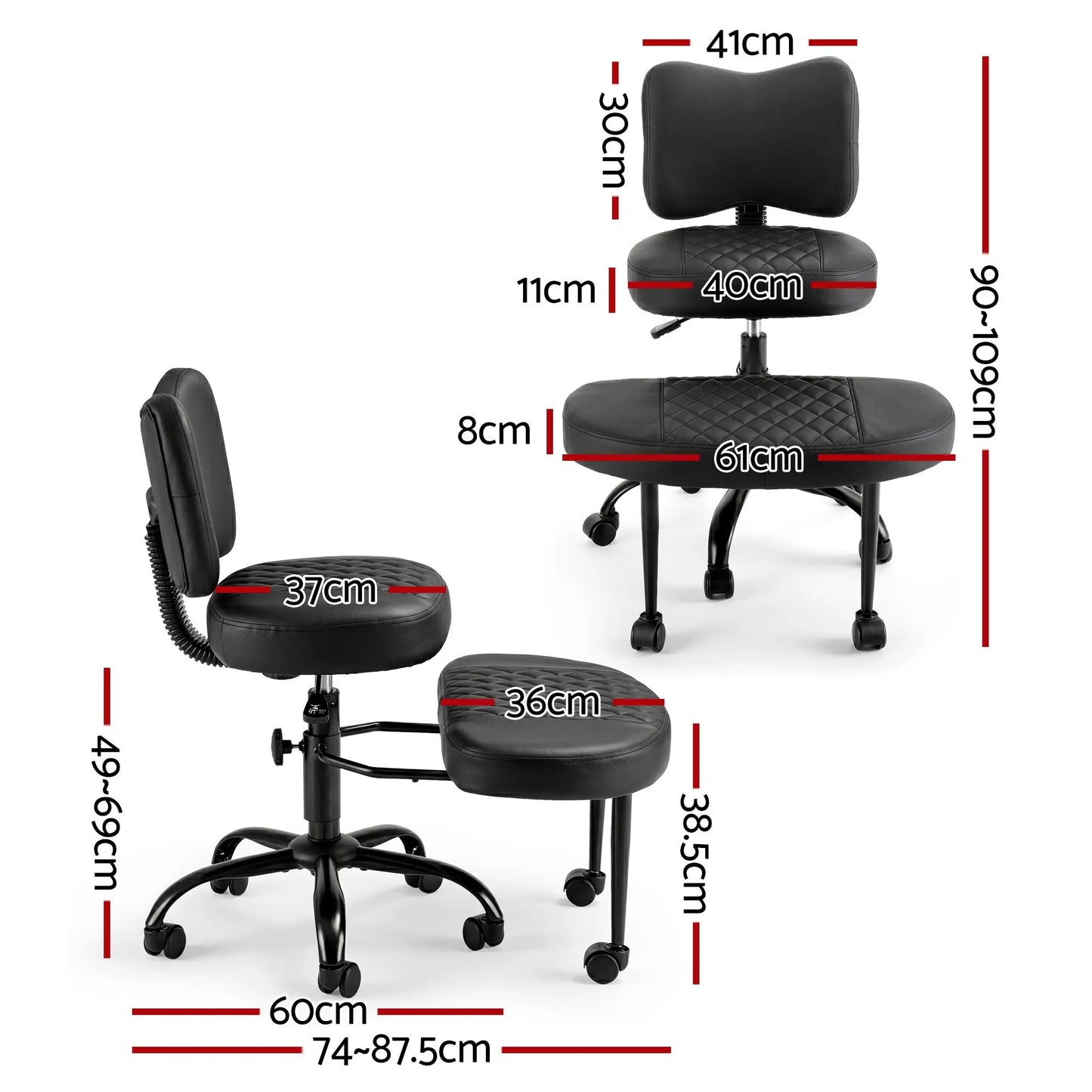 Artiss Cross Legged Kneeling Chair Adjustable Meditation Ergonomic Office Seat  - Image 2