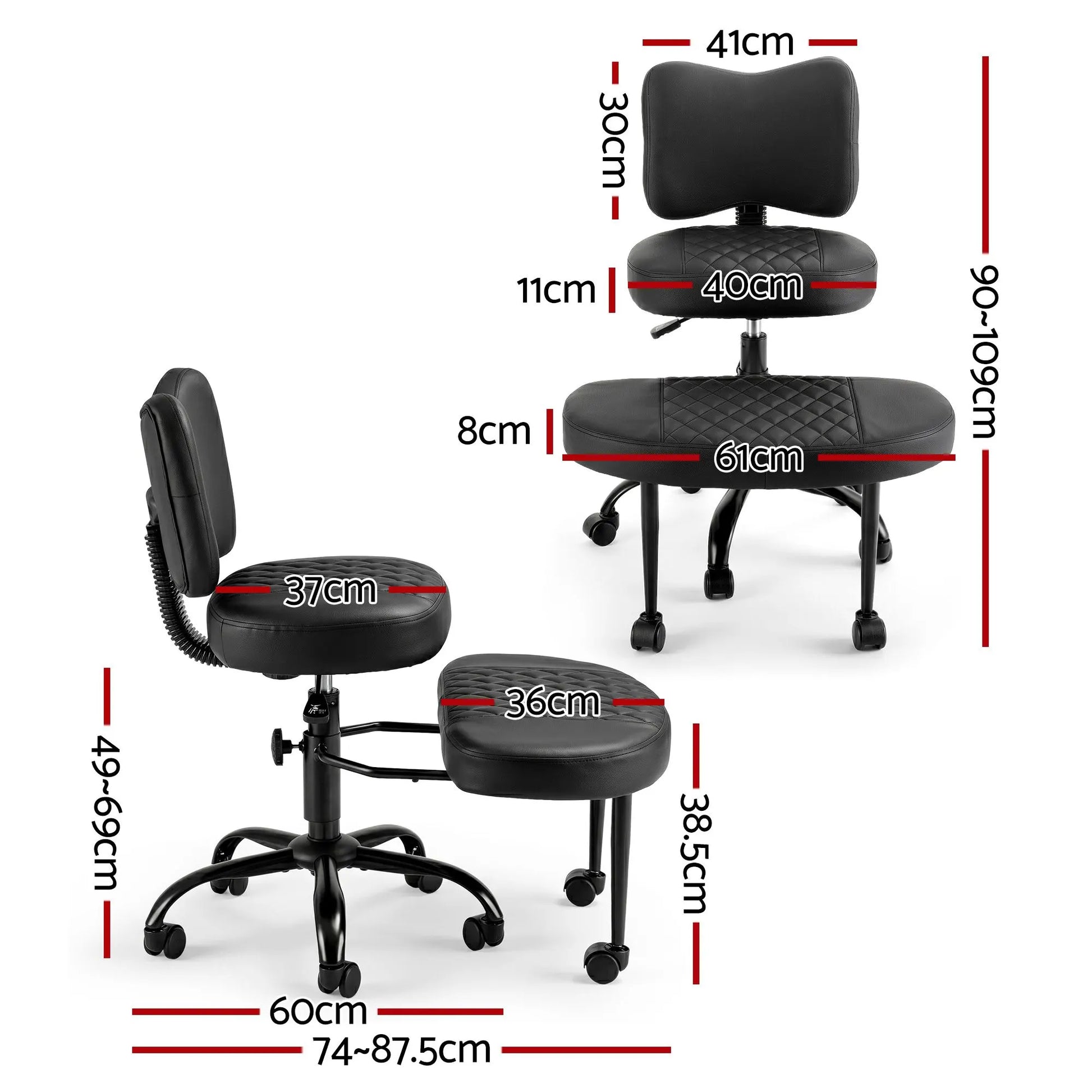 Artiss Cross Legged Kneeling Chair Adjustable Meditation Ergonomic Office Seat  - Image 2