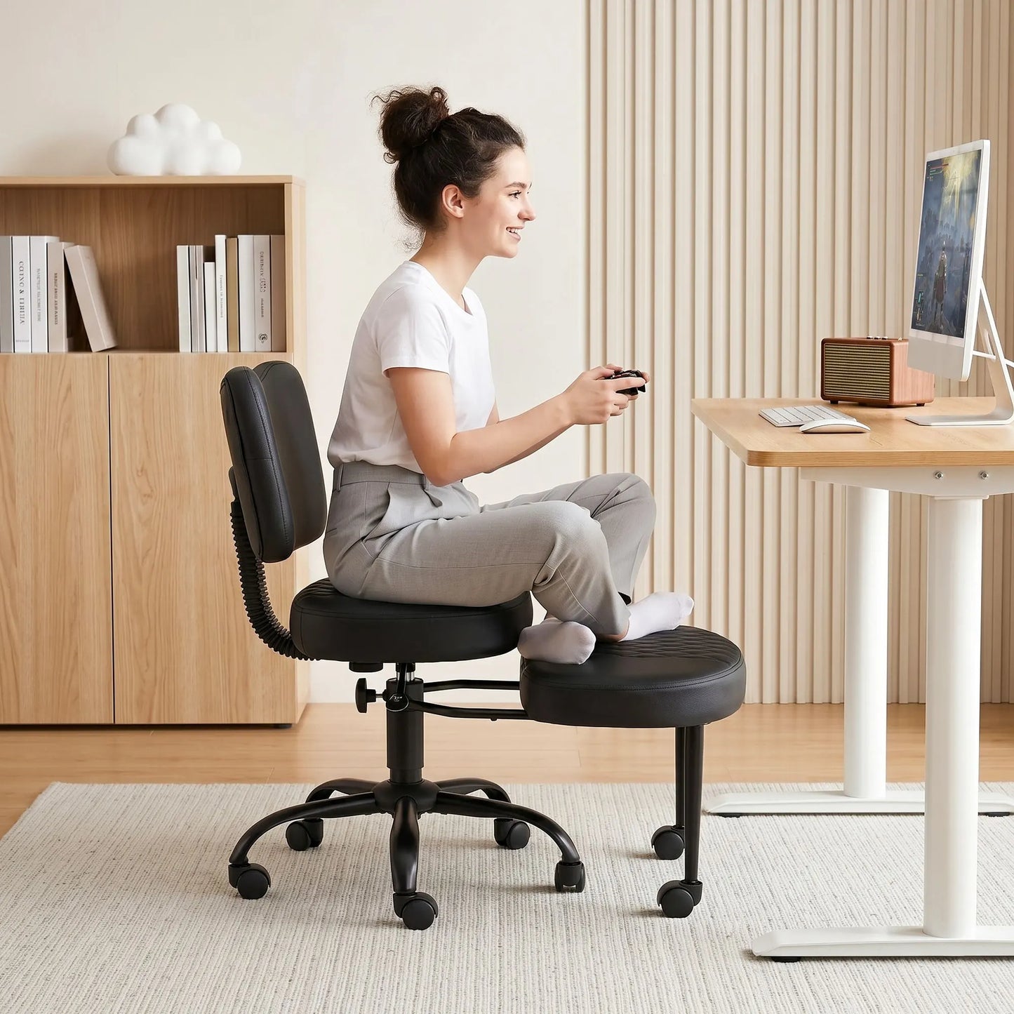 Artiss Cross Legged Kneeling Chair Adjustable Meditation Ergonomic Office Seat  - Image 4