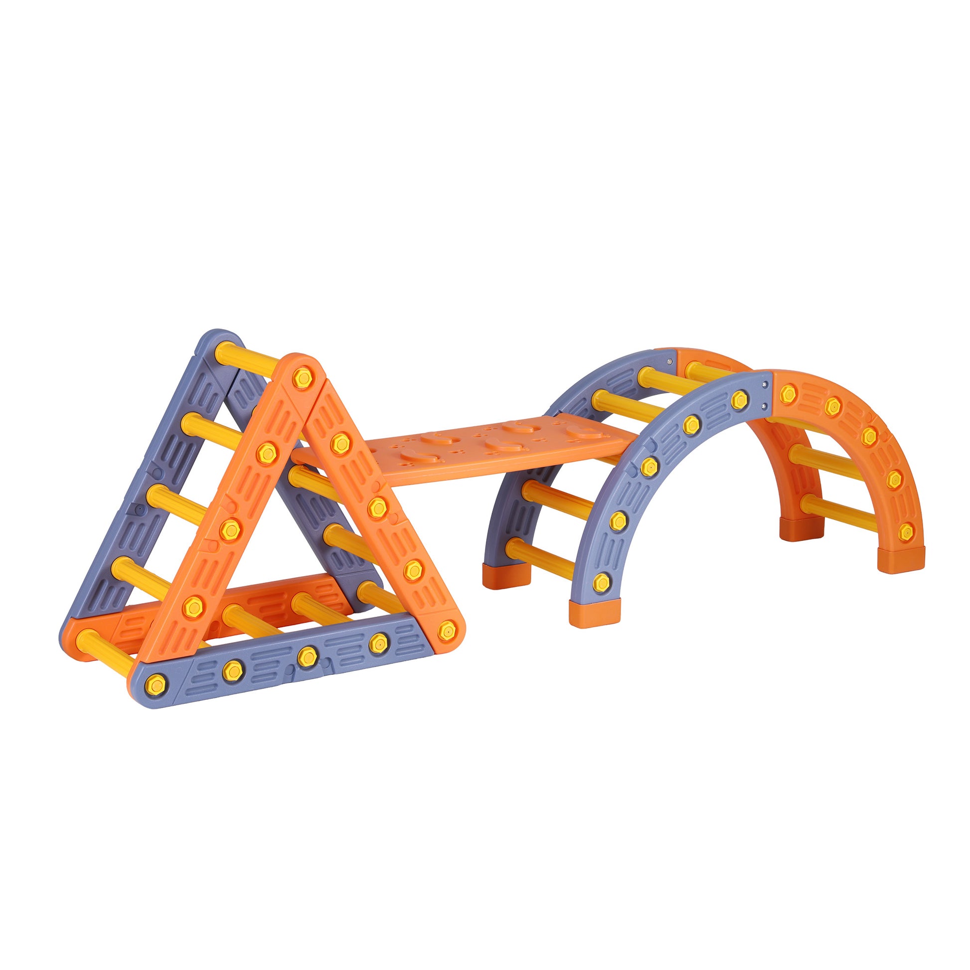 Keezi Kids Climbing Frame Set With Slide Indoor Outdoor Toddler Toys Pikler Triangle Climber With Arch - Image 4