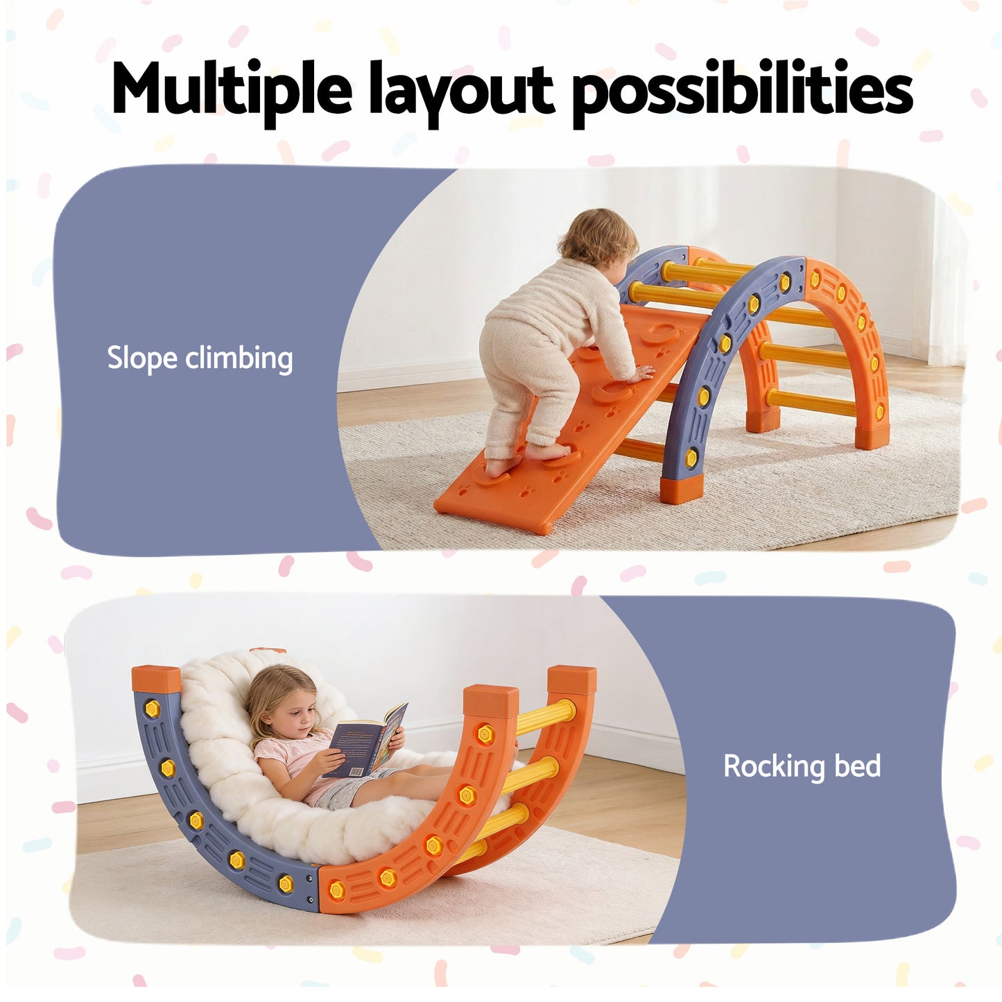 Keezi Kids Climbing Frame Set With Slide Indoor Outdoor Toddler Toys Pikler Arch Climber - Image 5