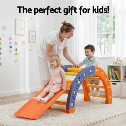 Keezi Kids Climbing Frame Set With Slide Indoor Outdoor Toddler Toys Pikler Arch Climber - Image 7