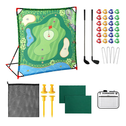 Keezi Kids Golf Play Set Chipping Game, 24 Sticky Balls, Adjustable Club & 2 Hitting Mats for Indoor Outdoor Ages 3-12 Play - Image 3