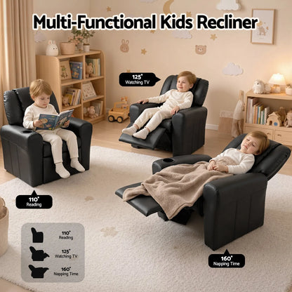 Keezi Kids Recliner Chair PU Leather Sofa Lounge Couch Children Armchair - Image 4