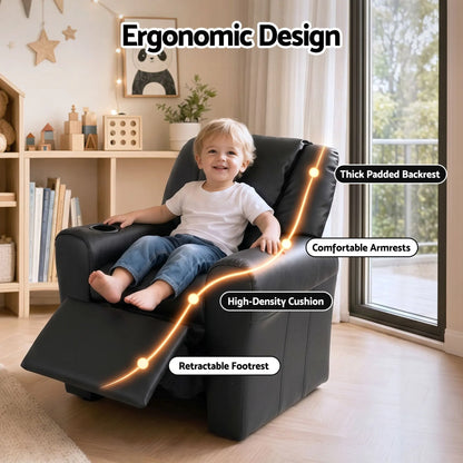 Keezi Kids Recliner Chair PU Leather Sofa Lounge Couch Children Armchair - Image 5