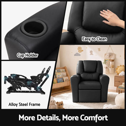 Keezi Kids Recliner Chair PU Leather Sofa Lounge Couch Children Armchair - Image 7