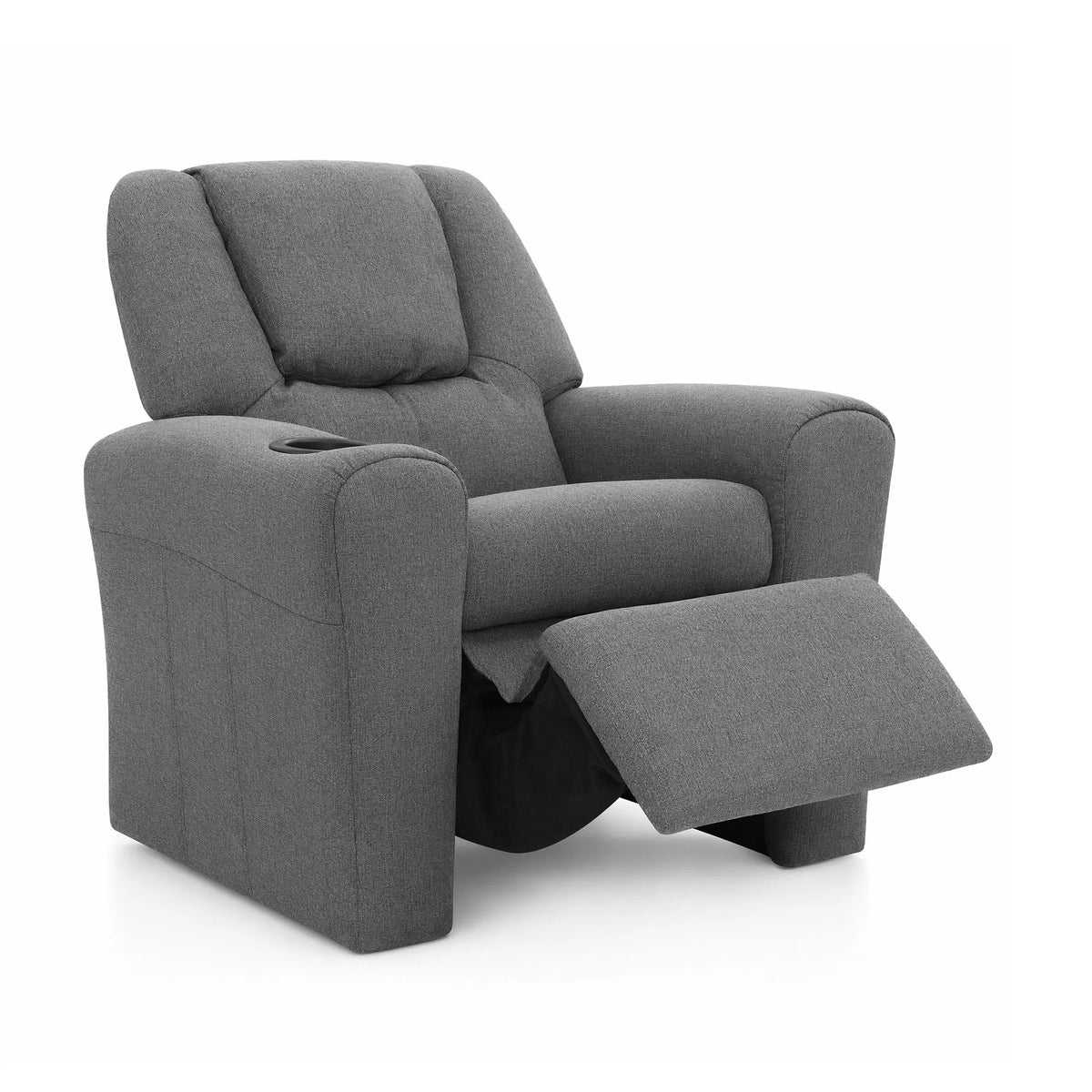 Keezi Kids Recliner Chair Grey Linen Soft Sofa Lounge Couch Children Armchair - Image 3