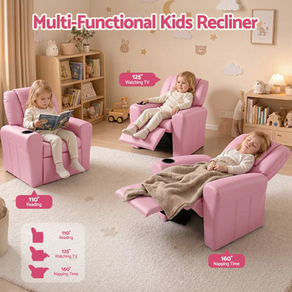 Keezi Kids Recliner Chair PU Leather Sofa Lounge Couch Children Armchair - Image 4