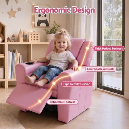 Keezi Kids Recliner Chair PU Leather Sofa Lounge Couch Children Armchair - Image 5