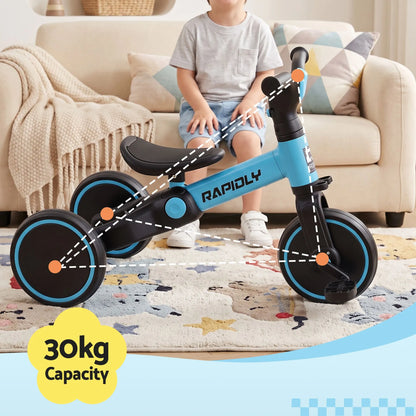 RIGO Tricycle Bike, Kids Bike with 3 wheels, Carbon Steel 70cm Blue - Image 5