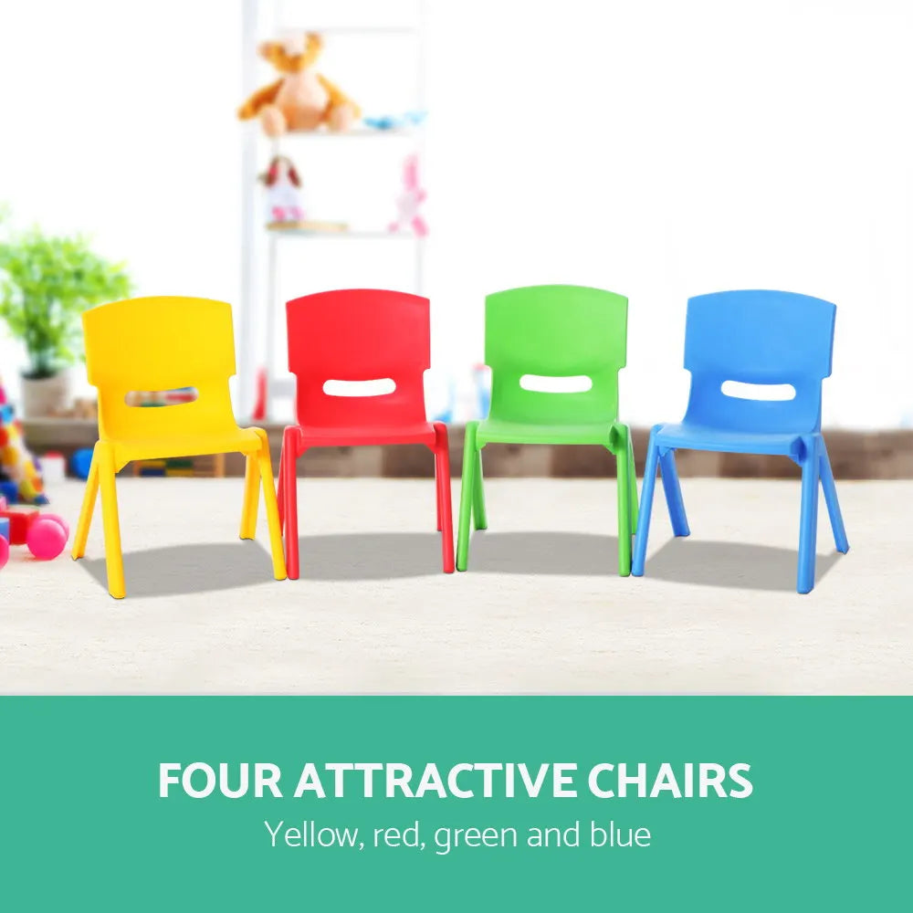 Keezi Kids Chairs Set Plastic Set of 4 Activity Study Chair 50KG - Image 4