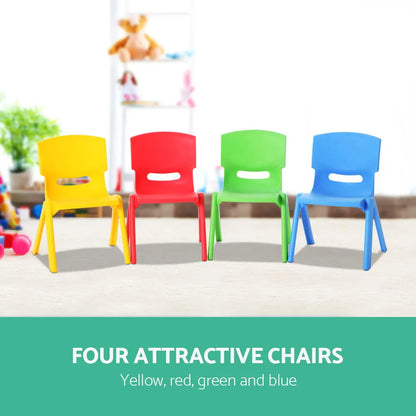 Keezi Kids Chairs Set Plastic Set of 4 Activity Study Chair 50KG - Image 4