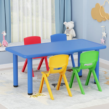 Keezi 5PCS Kids Table and Chairs Set Children Study Desk Furniture Plastic 4 Chairs - Image 7