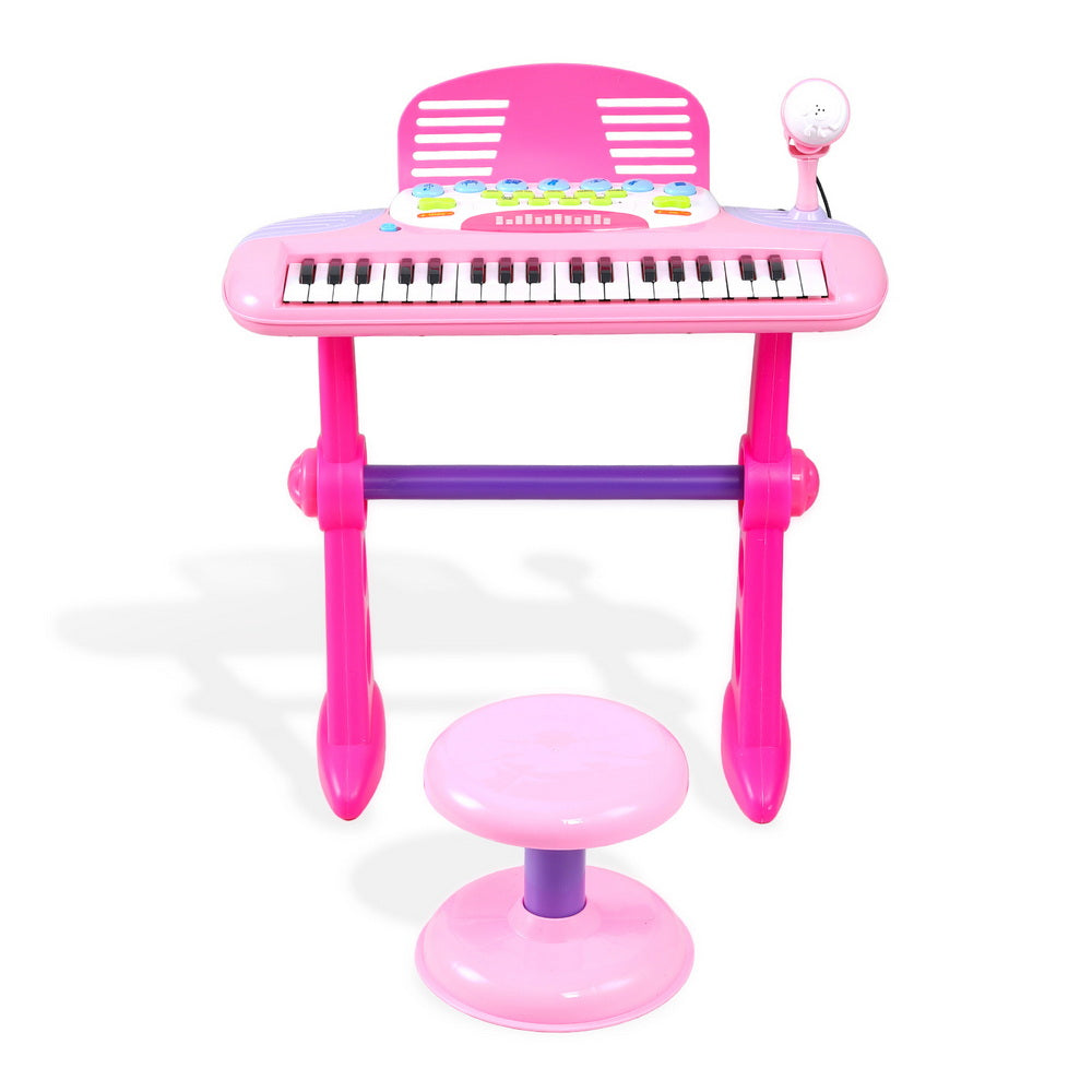 Keezi Kids Piano Keyboard 37 Keys Electronic Musical Instrument Set w/ Stool Microphone - Image 3