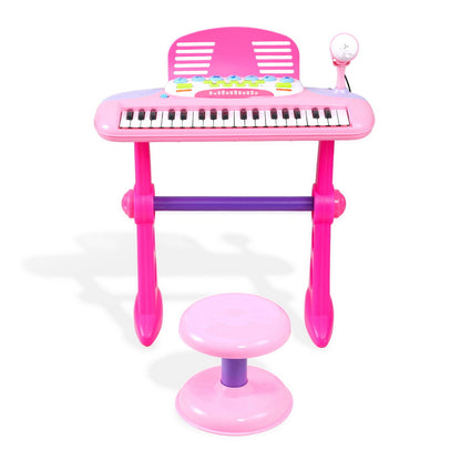 Keezi Kids Piano Keyboard 37 Keys Electronic Musical Instrument Set w/ Stool Microphone - Image 3