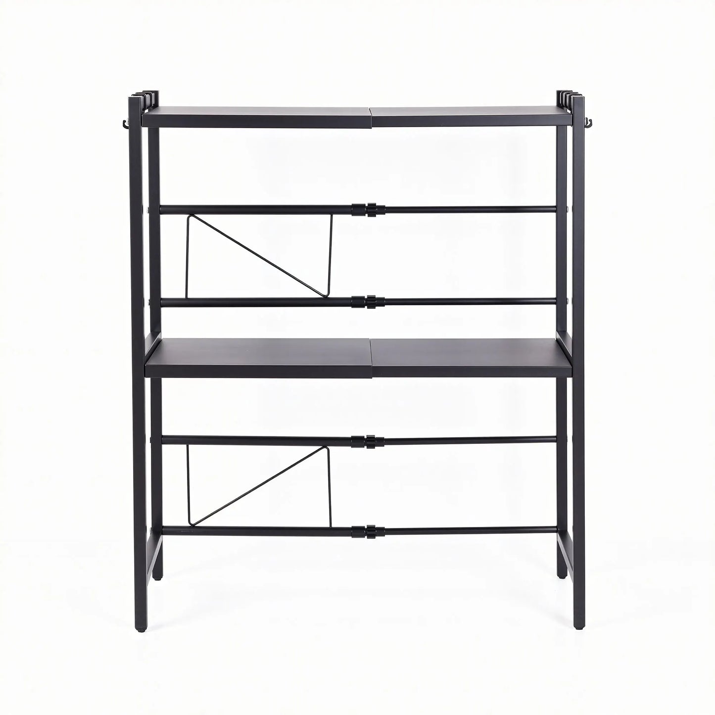 Artiss Kitchen Bakers Rack 40-60CMX78CM Metal Microwave Stand Black - Image 4