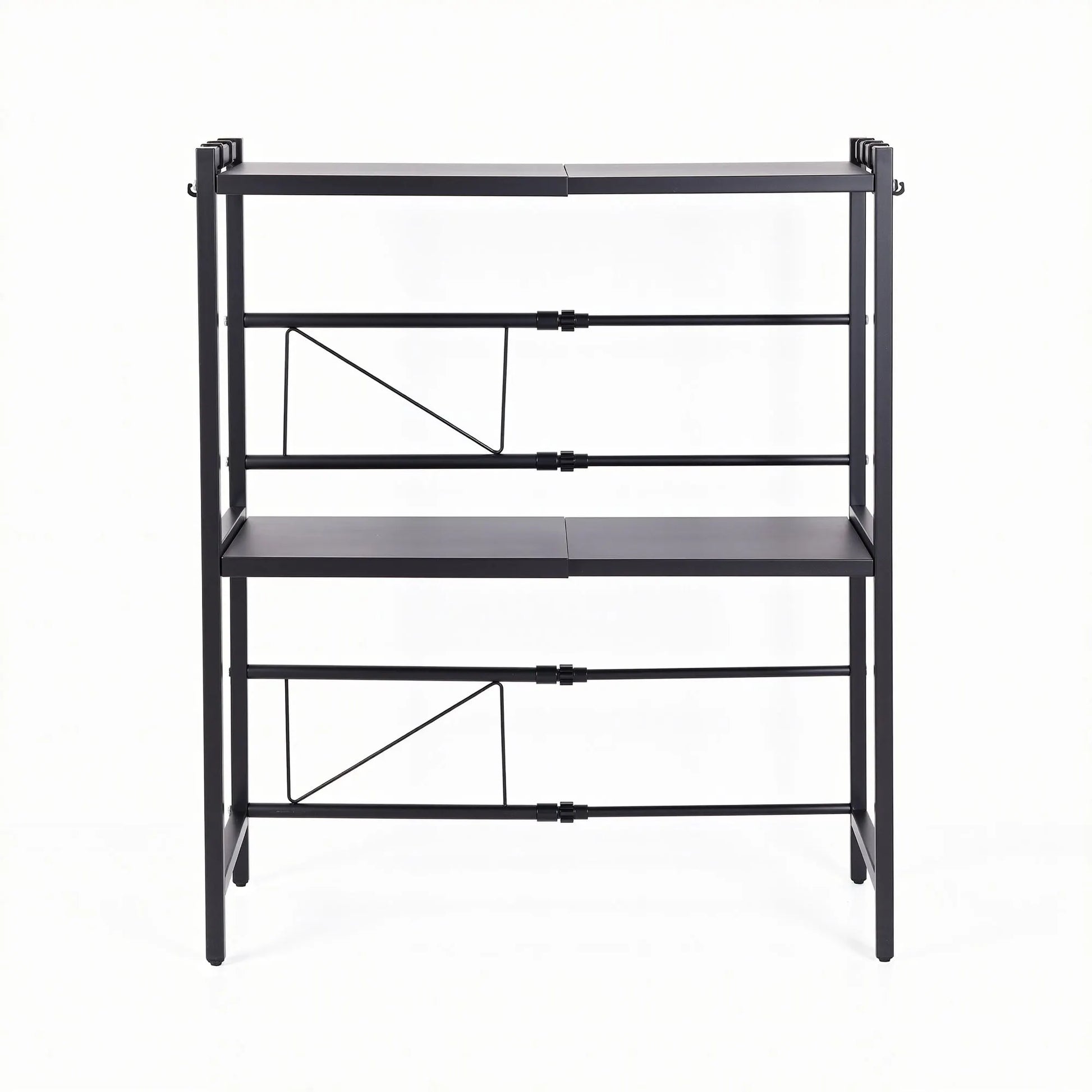 Artiss Kitchen Bakers Rack 40-60CMX78CM Metal Microwave Stand Black - Image 4