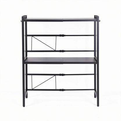 Artiss Kitchen Bakers Rack 40-60CMX78CM Metal Microwave Stand Black - Image 4