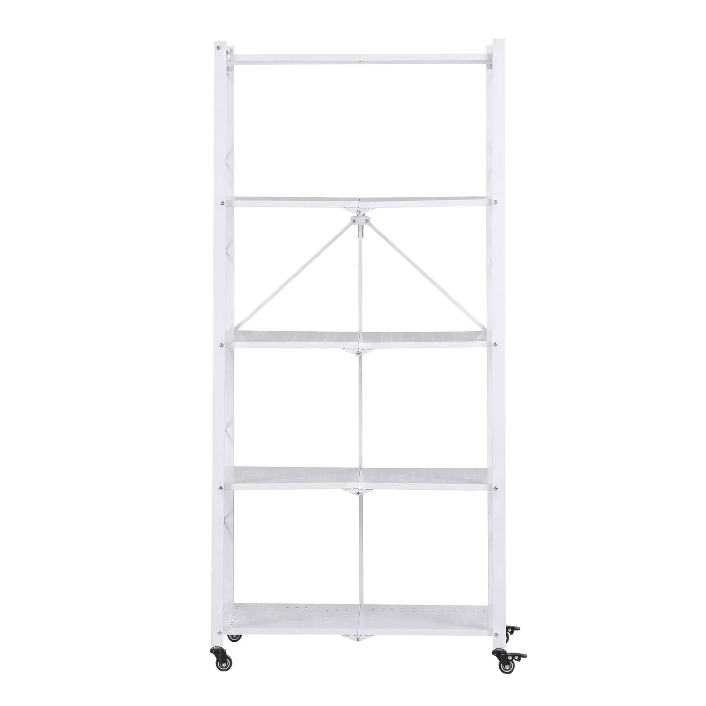 Artiss 5-Tier Foldable Kitchen Bakers Rack 71x160cm Microwave Stand White - Image 4
