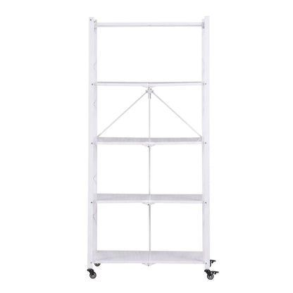 Artiss 5-Tier Foldable Kitchen Bakers Rack 71x160cm Microwave Stand White - Image 4