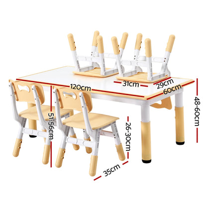 1 Keezi Kids Table and 4 Chairs Set Graffiti - Image 2