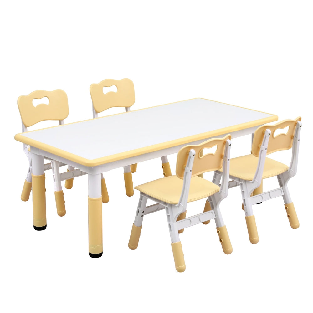 1 Keezi Kids Table and 4 Chairs Set Graffiti - Image 3