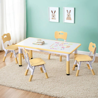 1 Keezi Kids Table and 4 Chairs Set Graffiti - Image 7