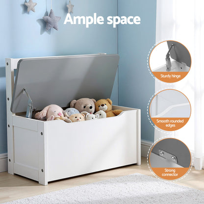 Keezi 2 in 1 Kids Table and Chair Set, Activity Table with Storage Bench and 2 Chairs for Reading, Drawing, Writing, Snack Time & Arts Crafts, 4 PCS Toddler Table and Chair Set, Grey - Image 6