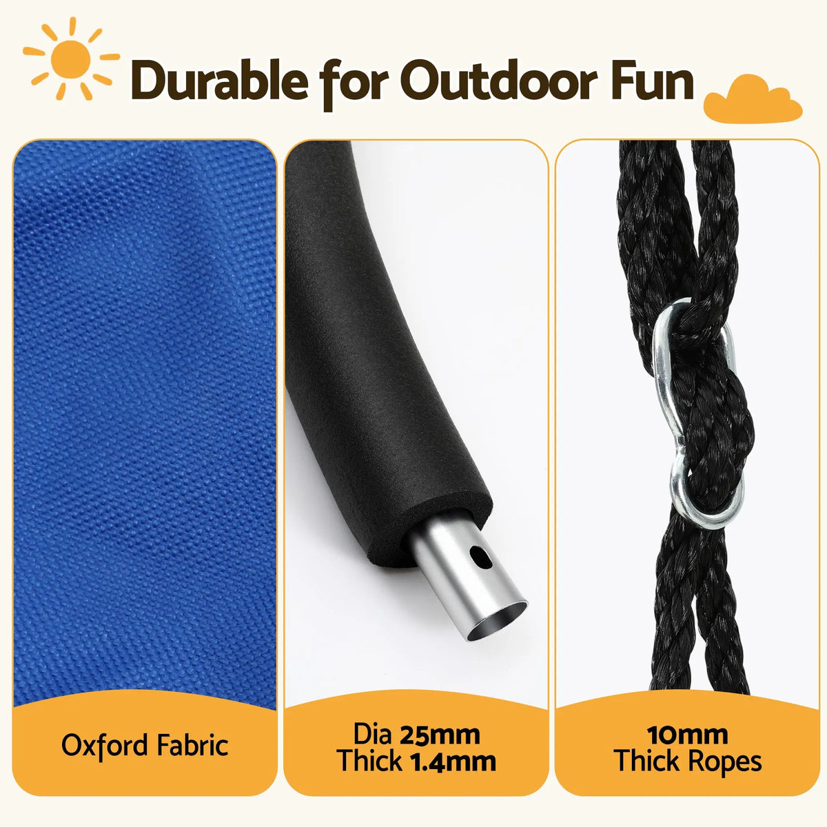 Gardeon Tree Swing Hammock 100cm for Backyard Porch Outside Playground - Image 5
