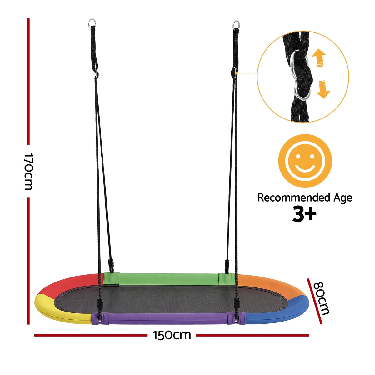 Gardeon Tree Swing Hammock 150cm for Backyard Porch Outside Playground - Image 2