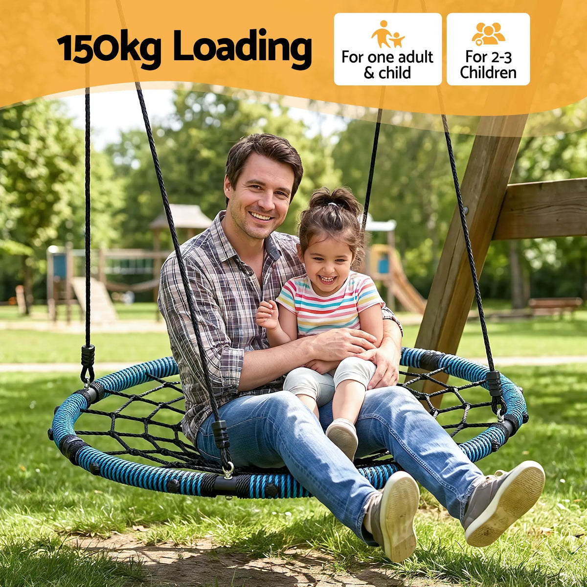 Gardeon Tree Swing Net Hammock 98.5cm for Backyard Porch Outside Playground - Image 4