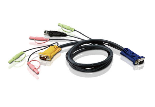 Aten KVM Cable 1.8m with VGA, USB  Audio to 3in1 SPHD suit CS173xB, CS173xA, CS175x - KVM Switch...